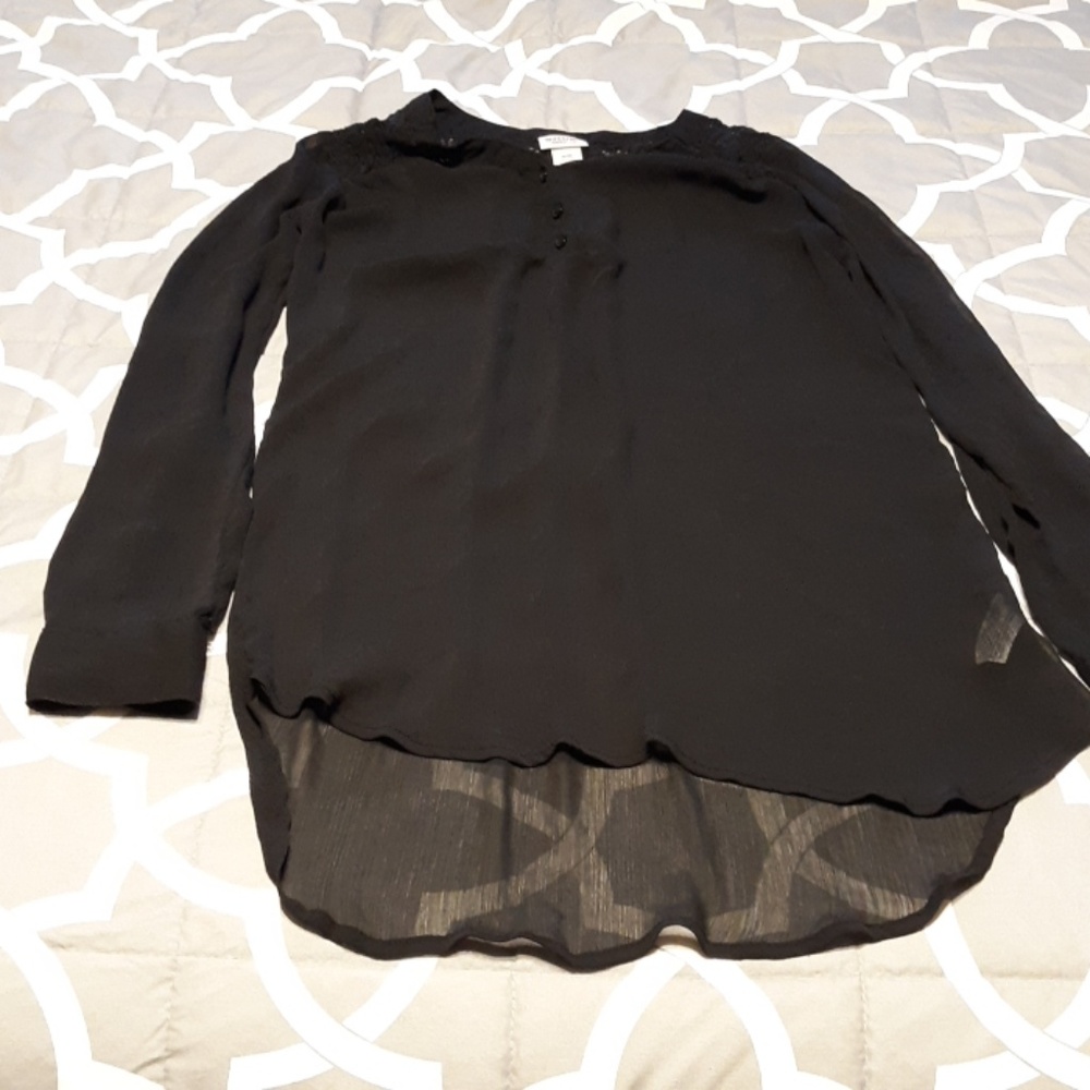 Black/sheer top